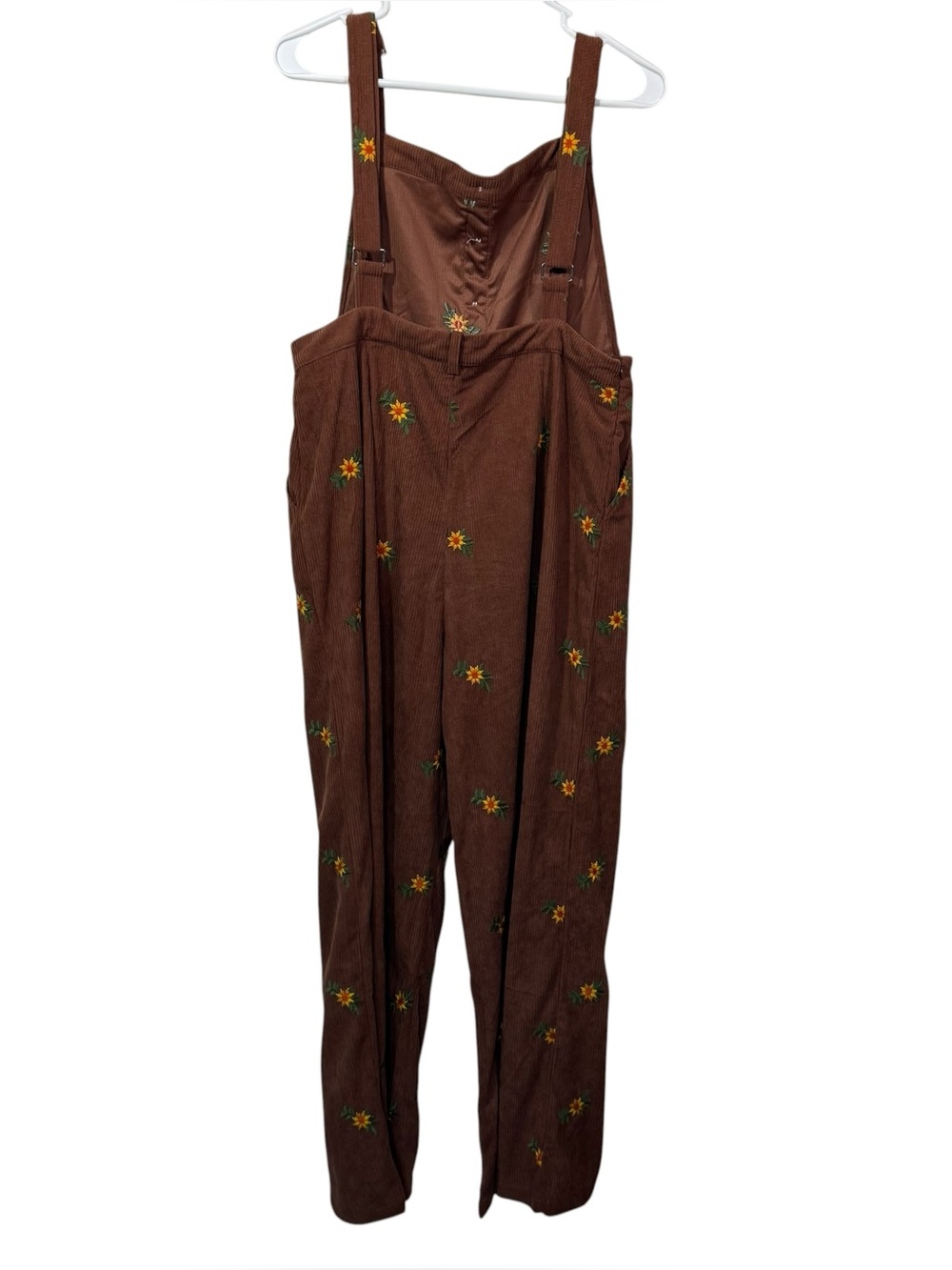 NWT Cider Corduroy Ditsy Floral Embroidered Wide leg Jumpsuit - Picture 5 of 10